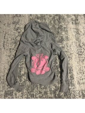 Juicy Couture Gray Hoodie with Pink Crest Logo